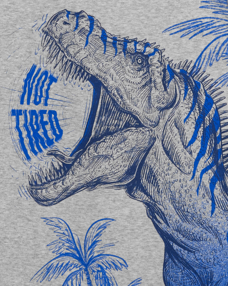 Kid 4-Piece Dinosaur Cotton Blend Pajamas, image 3 of 4 slides