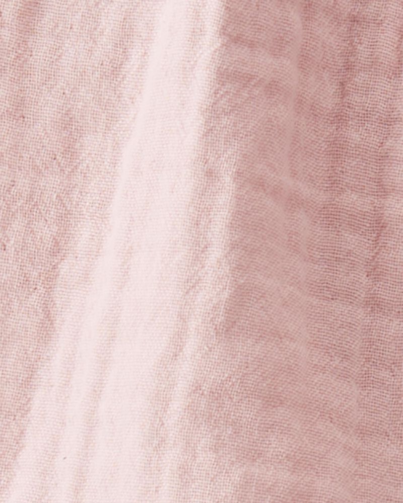 Baby Organic Cotton Gauze Button-Front Dress in Perfect Pink

, image 3 of 4 slides