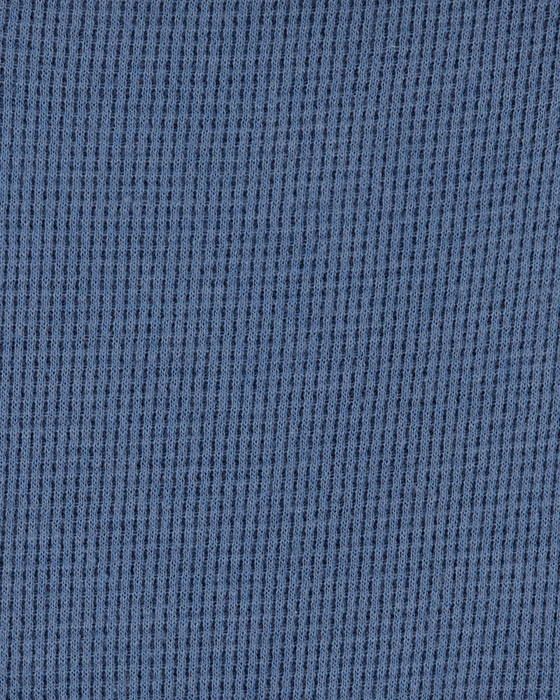 Baby 2-Piece Long-Sleeve Tee & Waffle Knit Coverall Set - Blue/White, image 5 of 7 slides