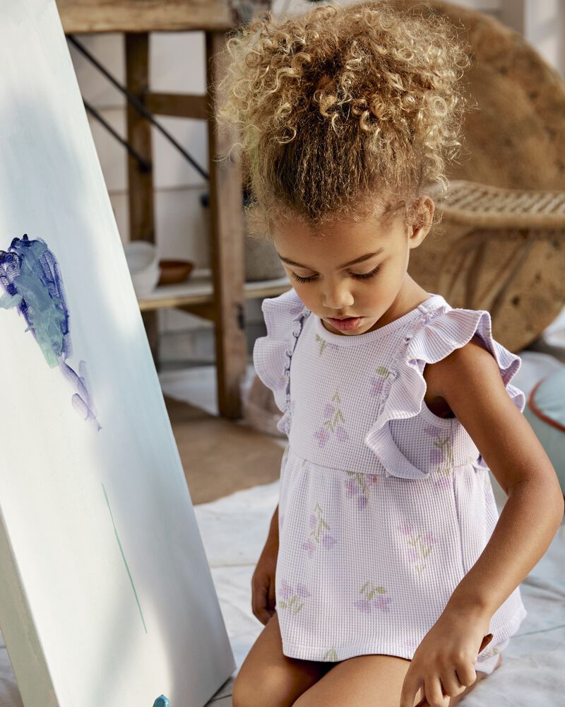 Toddler Short-Sleeve Floral Fashion Top - Floral, image 3 of 4 slides