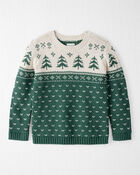 Kid Organic Cotton Evergreen Fair Isle Sweater , image 1 of 5 slides