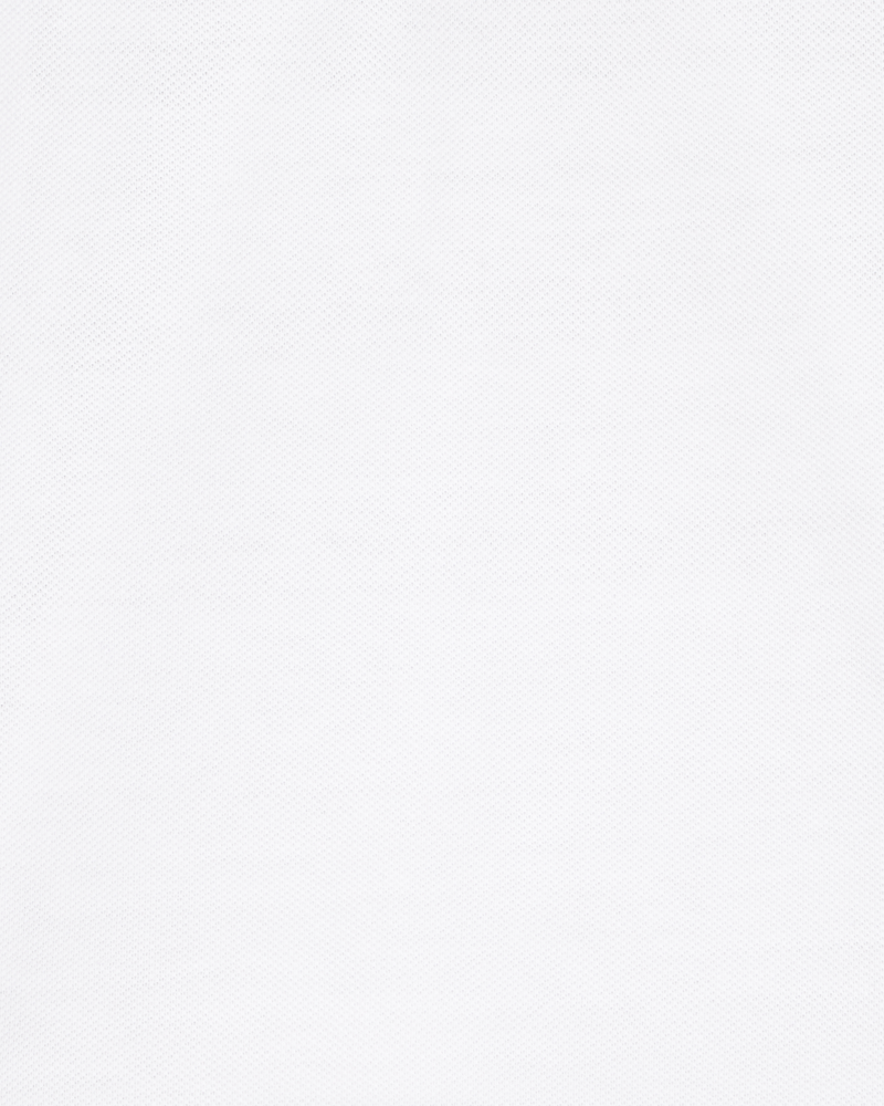Toddler Pique Long-Sleeve Uniform Polo Shirt - White, image 2 of 3 slides
