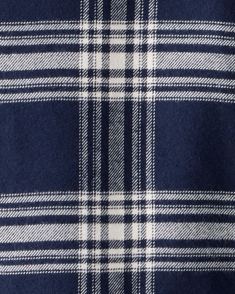 Kid Organic Cotton Button-Front Flannel Shirt, image 3 of 5 slides