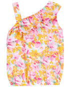 Baby 
Floral Print Asymmetrical Top
, image 1 of 2 slides