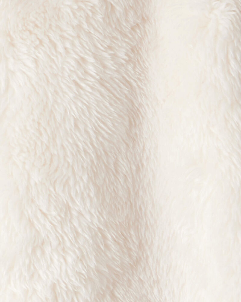 Baby Sherpa Hooded Long-Sleeve Jumpsuit - White, image 3 of 4 slides