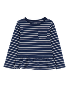 Toddler Striped Peplum Top, image 1 of 3 slides