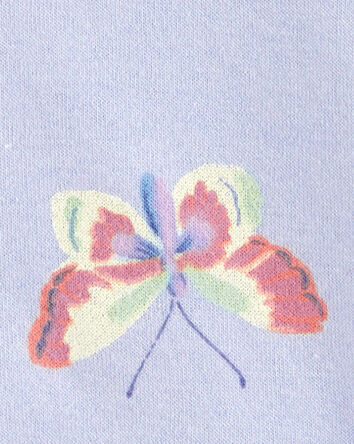Baby Butterfly Print Fleece Jacket, 