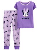 Toddler 2-Piece Minnie Mouse 100% Snug Fit Cotton Pajamas, image 1 of 2 slides