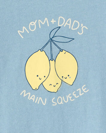 Baby 'Main Squeeze' Lemon Graphic Bodysuit - Blue, 