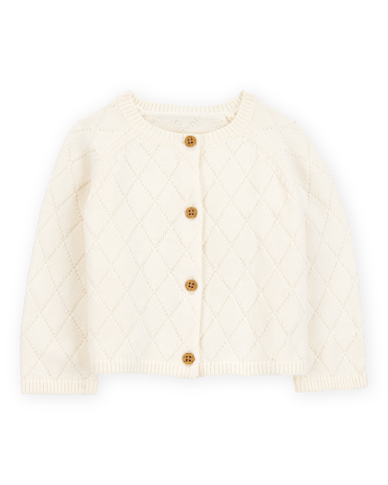 Baby Button-Up Cardigan - Ivory, image 1 of 4 slides