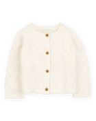 Baby Button-Up Cardigan - Ivory, image 1 of 4 slides