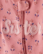 Baby Little Sister 2-Way Zip Cotton Sleep & Play Pajamas, image 3 of 7 slides