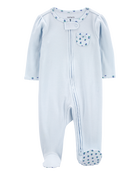 Baby Floral 2-Way Zip Ribbed Sleep & Play Pajamas, image 2 of 6 slides