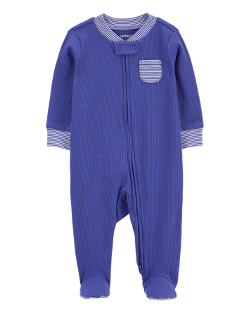 Baby Striped 2-Way Zip Sleep & Play Pajamas, 