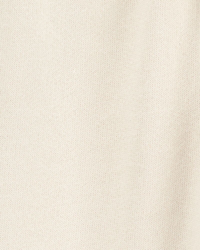 Baby Pull-On French Terry Joggers - Cream, image 3 of 4 slides