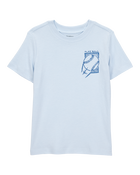 Toddler Baseball-Print Short-Sleeve Graphic Tee - Blue, image 1 of 4 slides