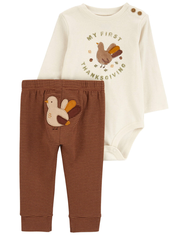 Baby 2-Piece My First Thanksgiving Bodysuit Pant Set, image 1 of 4 slides