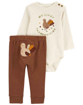 Baby 2-Piece My First Thanksgiving Bodysuit Pant Set, 
