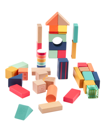 Baby Wooden Activity Stacking Block Set, 