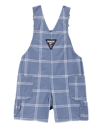 Baby Boy Plaid Shortalls - Blue, 
