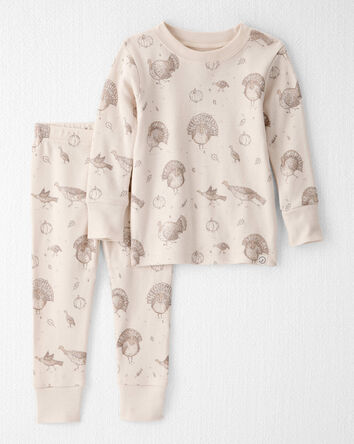 Baby Organic Cotton Pajamas in Turkey Gobbler Print, 