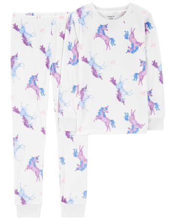 Kid 2-Piece Fuzzy Velboa Unicorn Pajamas, 