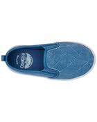 Kid Quilted Chambray Pull-On Sneakers, image 4 of 7 slides