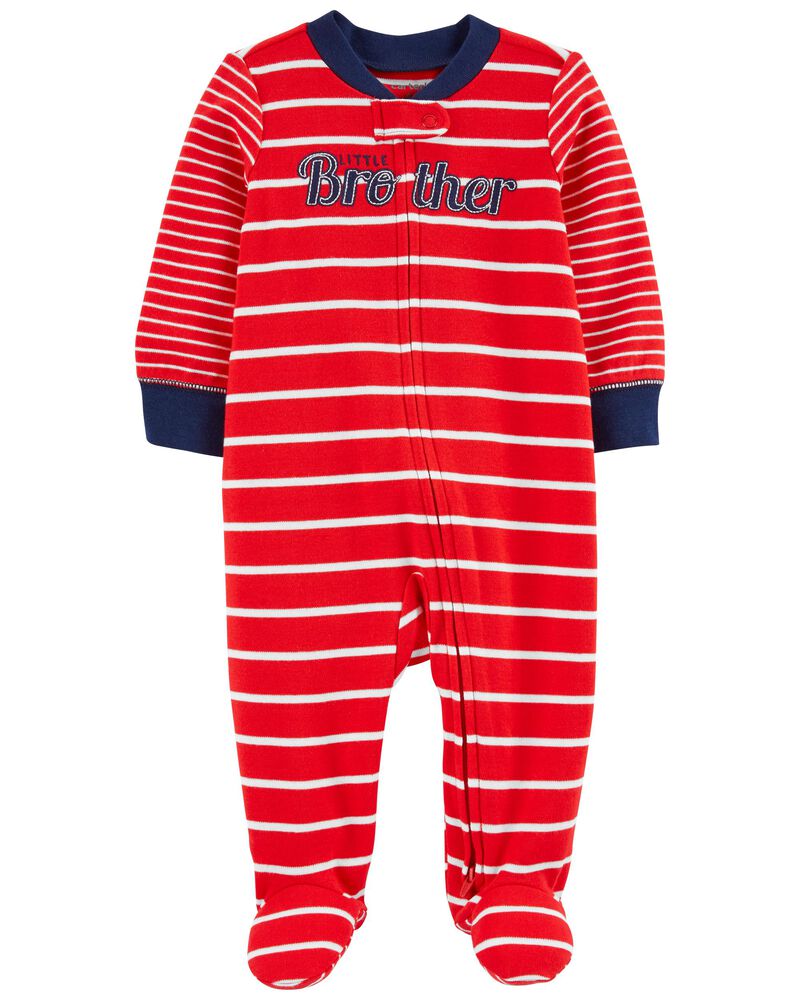 Baby Brother 2-Way Zip Cotton Sleep & Play Pajamas, image 1 of 4 slides