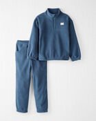 Kid Microfleece Set Made with Recycled Materials in Dark Sea Blue
, image 1 of 4 slides