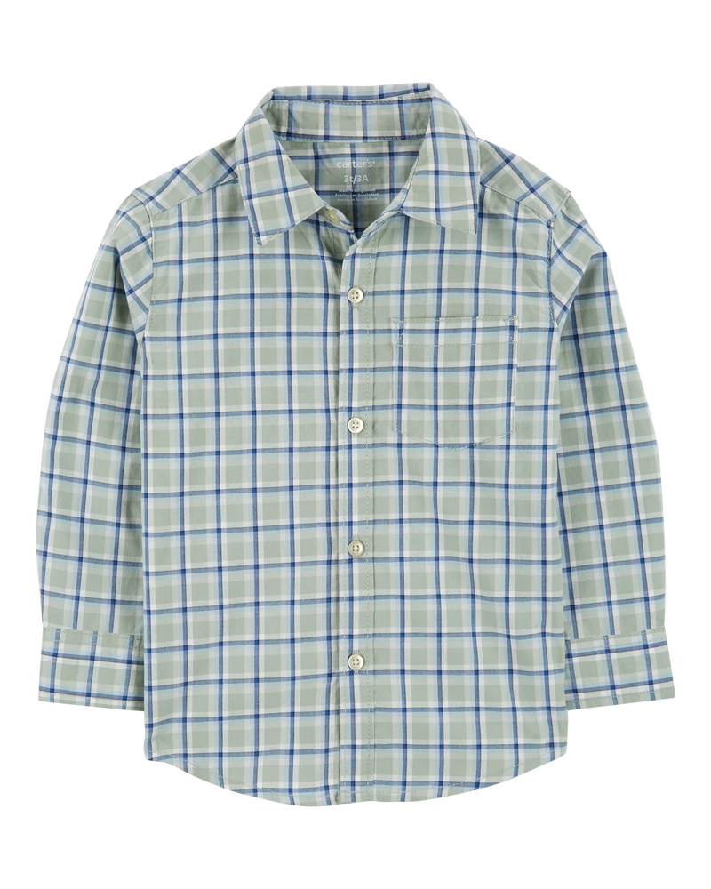 Toddler Plaid Button-Front Shirt, image 2 of 4 slides
