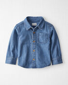 Toddler Organic Cotton Chambray Button-Front Shirt, image 1 of 4 slides