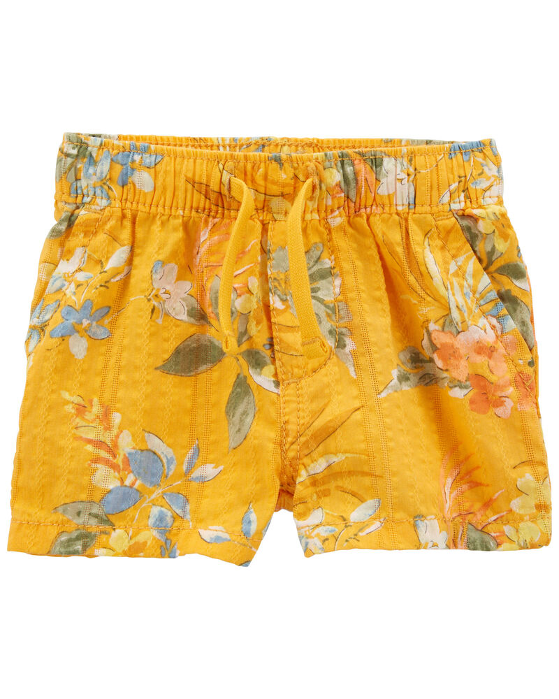 Baby Floral Print Seersucker Drawstring Shorts, image 1 of 2 slides