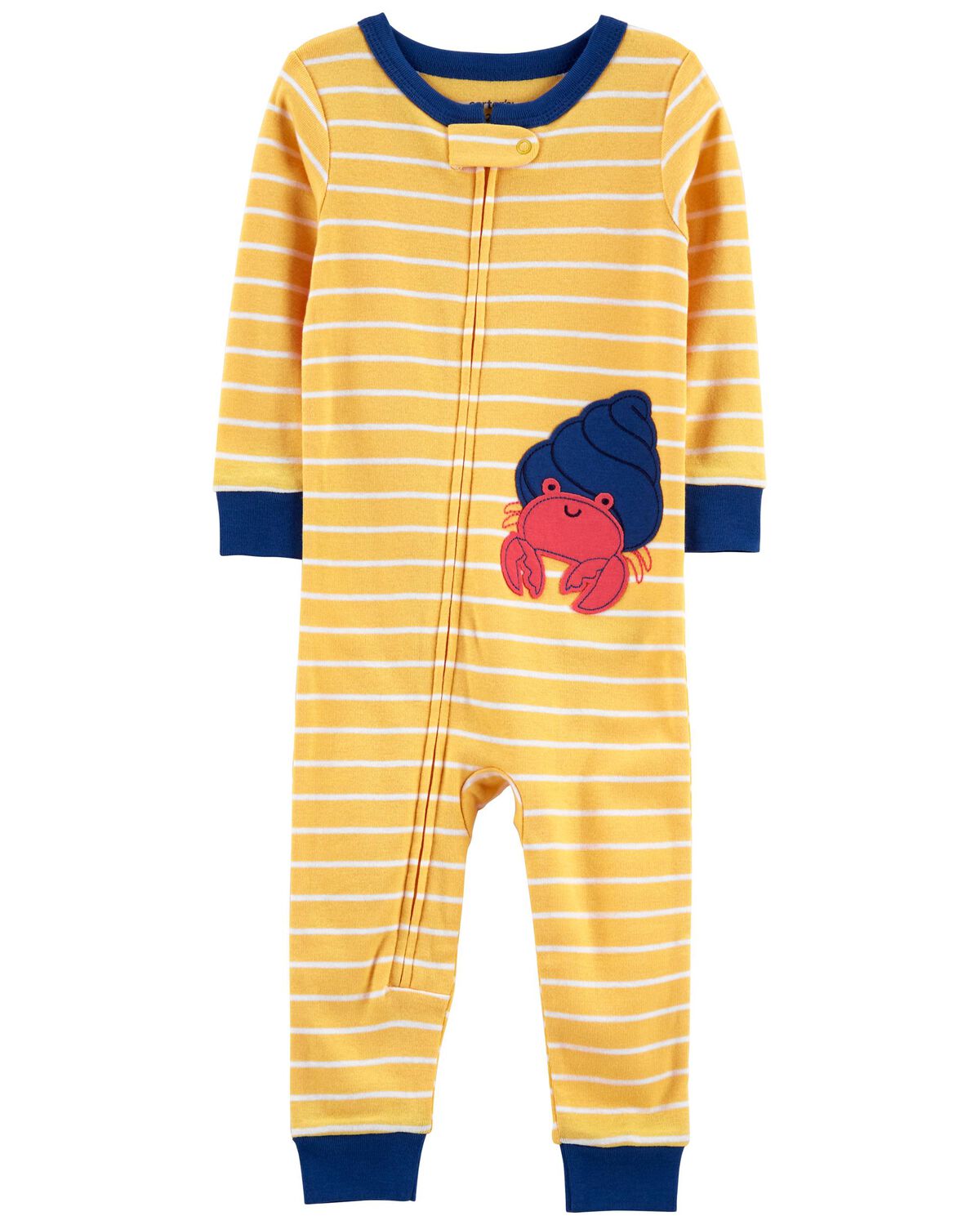 Yellow Baby 1Piece Crab 100 Snug Fit Cotton Footless Pajamas