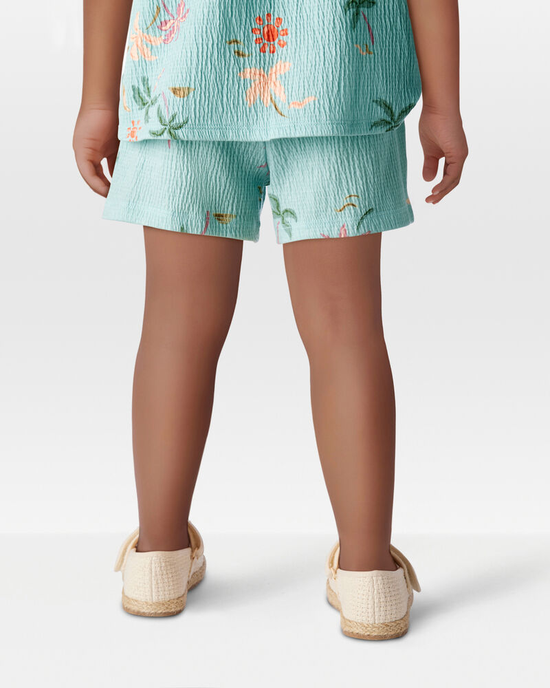 Toddler 2-Piece Palm Tree Crinkle Jersey Tank & Play Shorts Set - Turquoise
, image 9 of 9 slides