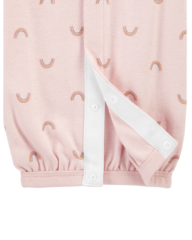 Baby Preemie Rainbow Cotton Sleeper Gown, image 4 of 6 slides