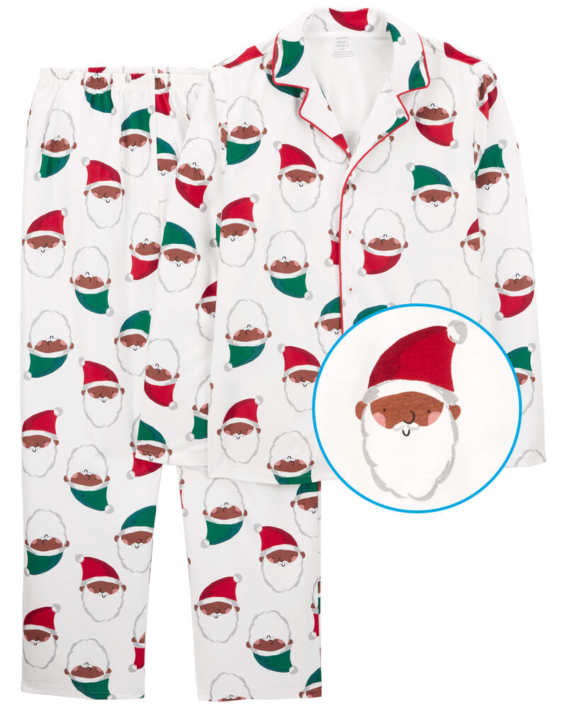 2-Piece Santa Fleece Coat Style Pajamas, image 2 of 4 slides