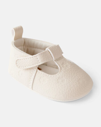 Baby Girl Flower Mary Jane Shoes - Cream, 