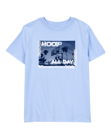 Kid Hoop All Day Short-Sleeve Graphic Tee - Blue, 