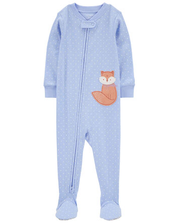 Toddler 1-Piece Fox 100% Snug Fit Cotton Footie Pajamas, 