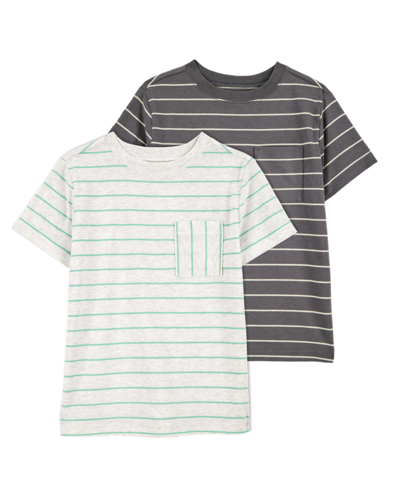 Kid 2-Pack Striped Short-Sleeve Tees, image 1 of 5 slides