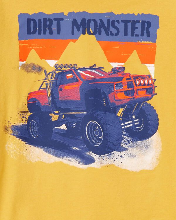 Kid Dirt Monster Truck Graphic Tee