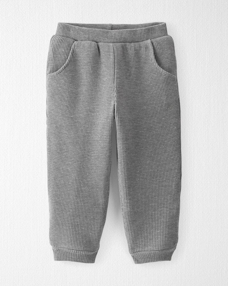 Toddler Waffle Knit Sherpa Lined Pants Made with Organic Cotton, image 1 of 2 slides