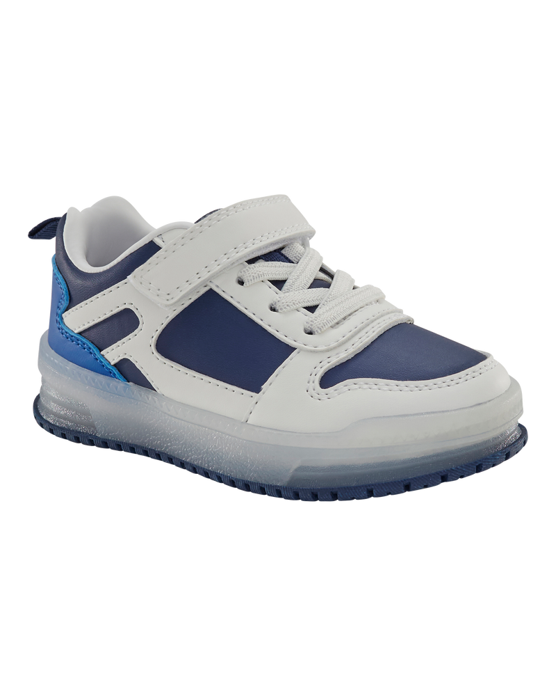 Toddler Light-Up Casual Sneakers - White/Navy, image 1 of 8 slides