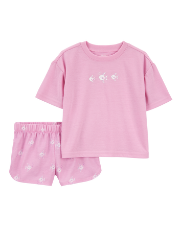 Toddler Girl 2-Piece Angelfish Loose Fit Pajamas, 