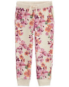 Baby Floral Print Fleece Joggers, image 1 of 4 slides