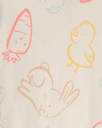 Baby Easter Bunny 100% Cotton Snug Fit 2-Piece Pajama Set - Cream, 