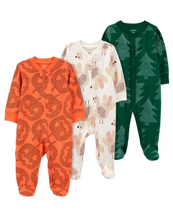 Baby 3-Pack Holiday Sleep & Play Pajamas, 