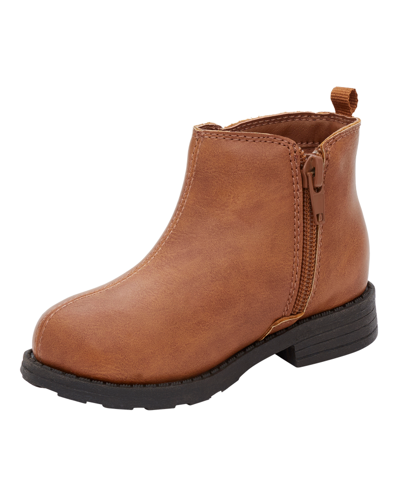 Brown Kid Faux Leather Chelsea Boots carters