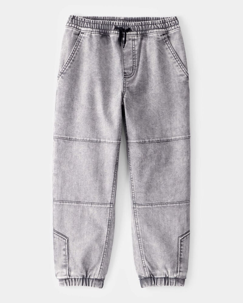 Kid Tapered Iconic Denim Drawstring Joggers -  Volcano Wash, image 1 of 4 slides
