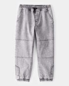Kid Tapered Iconic Denim Drawstring Joggers -  Volcano Wash, image 1 of 4 slides